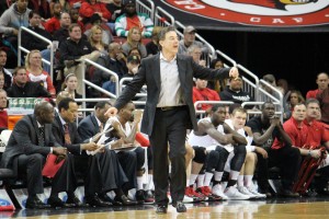 Louisville Basketball Coach Rick Pitino Bench Photo By Mike Lindsay