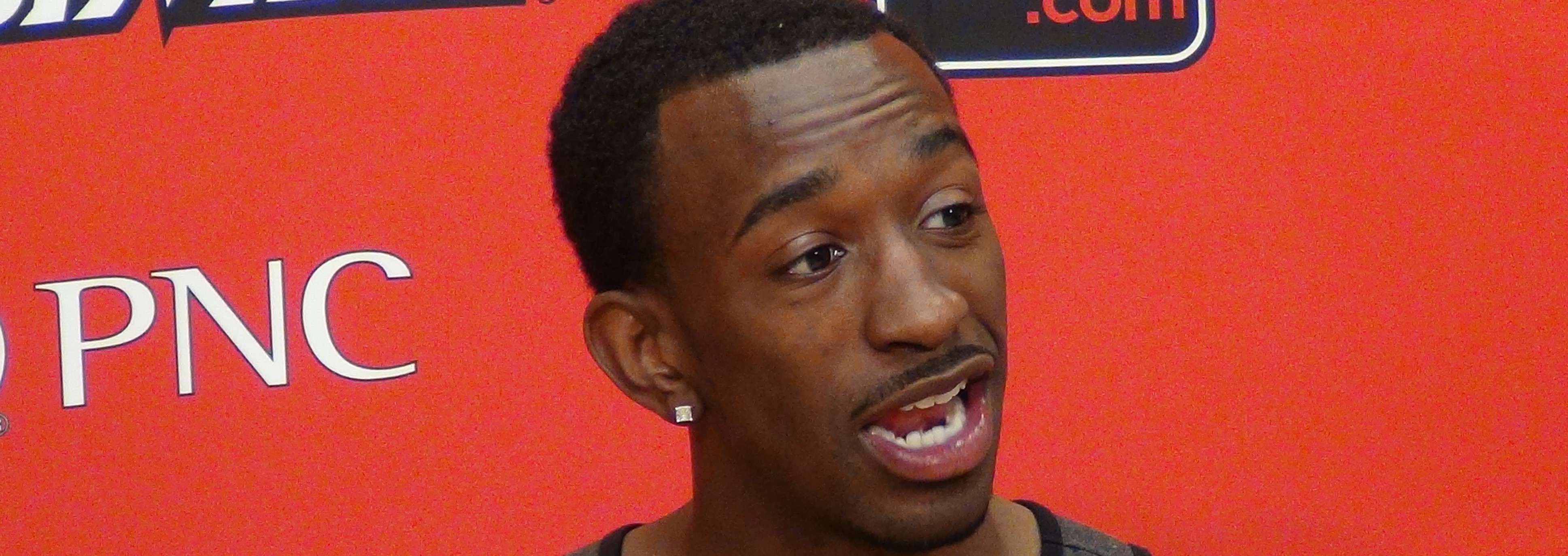 Russ Smith on 2014 Draft Night Gives Interview about getting selected by Philadelphia 76ers and then traded to the New Orleans Pelicans Photo by Mark Blankenbaker