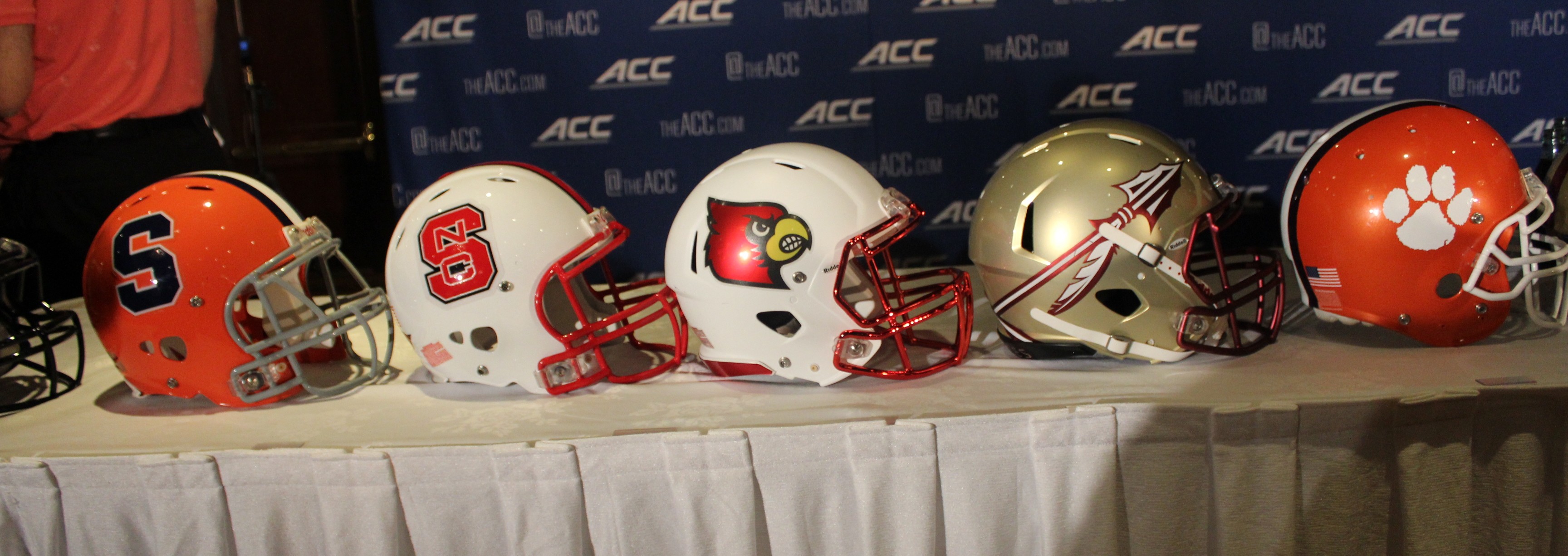 2014 ACC Kickoff Atlantic Division Helmets Fitted Photo by Mark Blankenbaker
