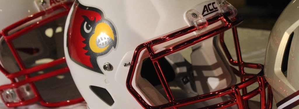 Louisville Football Helmet 2014 ACC Kickoff Photo by Mark Blankenbaker Fitted