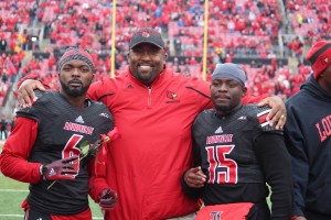 Clint Hurtt, Eli Rogers, Andrew Johnson Senior Day Louisville vs. Kentucky 2014 Governor's Cup 11-29-2014 Photo by Michael Lindsay