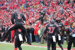 Gerod Holliman Interception Record Single Season with Charles Gaines, James Sample & Jermaine Reve Louisville vs. Kentucky 11-29-2014 2014 Governor's Cup Photo by Mike Lindsay