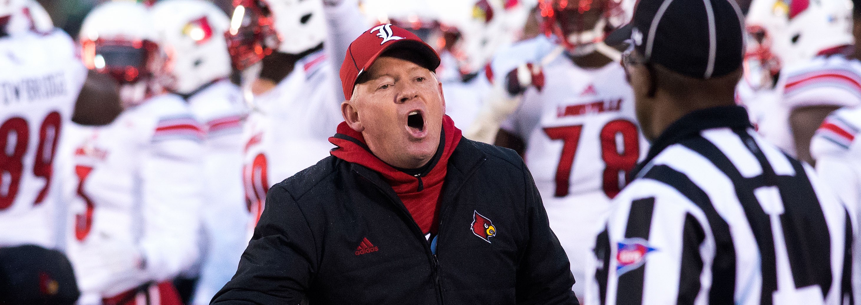 Bobby Petrino Louisville vs. Notre Dame Photo by Adam Creech 11-22-2014 Fitted