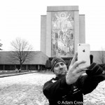 Mike Lindsay "CrumsRevenge" Selfie with Touchdown Jesus Louisville vs. Notre Dame Photo by Adam Creech