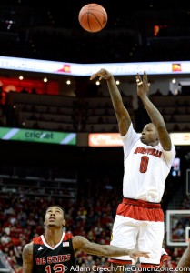 Terry Rozier Louisville vs. NC State 2-14-2015 Photo by Adam Creech