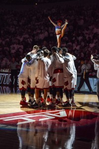 Starting Line Up Louisville vs. North Carolina 1-31-2015 WHITEOUT Photo by Seth Bloom