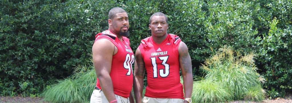 Sheldon Rankins & James Burgess 2015 ACC Kickoff Photo by Mark Blankenbaker Fitted