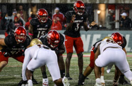 Malik Cunningham, Jalen Mitchell, Isaac Martin, Renato Brown, Bryan Hudson Louisville vs. Boston College 10-23-2021 Photo by William Caudill, TheCrunchZone.com