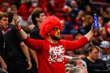Gary the Redbird, fan, Louisville vs. Notre Dame Photo by William Caudill 1-22-2022 Photo by William Caudill