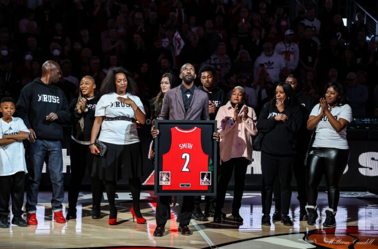Russ Smith Jersey/Number Retirement Louisville vs. Notre Dame Photo by William Caudill 1-22-2022 Photo by William Caudill