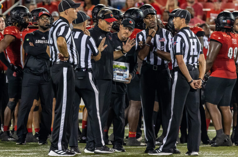 Officials, Referee, Scott Satterfield Louisville vs. Florida State 9-16-2022 TheCrunchZone.com Photo by William Caudill