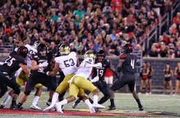 Jawon Pass, Hassan Hall, Robbie Bell, Cole Bentley Louisville vs. Notre Dame 9-2-2019 Photo by William Caudill, TheCrunchZone.com