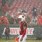 Rodjay Burns, Rain (Football) Louisville vs. Indiana State, 9-8-2018. Photo by William Caudill, TheCrunchZone.com