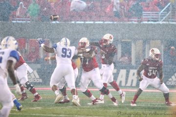 Jawon Pass, Linwood Foy, Jeremy Smith (Football) Louisville vs. Indiana State, 9-8-2018. Photo by William Caudill, TheCrunchZone.com