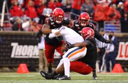 Defense, Jared Goldwire, Russ Yeast Louisville vs. Virginia 10-26-2019 Photo by William Caudill, TheCrunchZone.com