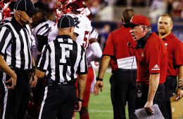 Bobby Petrino, official, referee Louisville vs. Alabama 51-14, 9-1-2018. Photo by William Caudill, TheCrunchZone.com