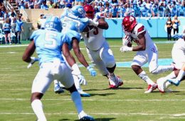 Malik Williams, Mekhi Becton Louisville @ North Carolina 9-9-2017 Photo by Cindy Shelton, TheCrunchZone.com