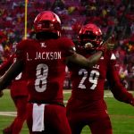 Lamar Jackson, Malik Williams Louisville (Football) vs. Syracuse 11-18-2017 Photo by Cindy Rice Shelton TheCrunchZone.com
