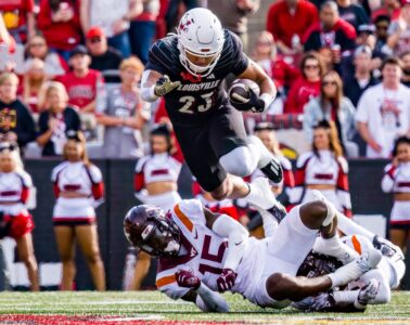 Isaac Guerendo Louisville vs. Virginia Tech 11-4-2023, Photo by William Caudill, TheCrunchZone.com