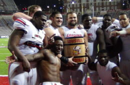Ryan Mack, Chris Acosta, Brandon Radcliff, Jake Smith, Keg of Nails, John Miller, Dominique Brown, Jamon Brown, Tobijah Hughley Louisville vs. Cincinnati Nippert Stadium, Cincinnati, OH Photo by Mark Blankenbaker 12-5-2013