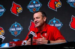 Jeff Walz, Louisville vs. South Carolina Final Four 4-1-2022 Photo by William Caudill, TheCrunchZone.com