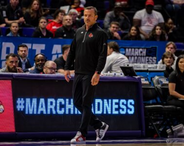 Jeff Walz Louisville vs. Middle Tennessee NCAA 1st Round 3-22-2024 Baton Rouge, LA Photo by William Caudill