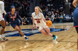 Hailey Van Lith Louisville vs. Ole Miss Sweet 16, 3-24-2023 Photo by William Caudill, TheCrunchZone.com