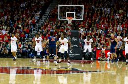 Quentin Snider, Donovan Mitchell, Jaylen Johnson, Mangok Mathiang Louisville vs. Virginia 12-28-2016 Photo by William Caudill TheCrunchZone.com
