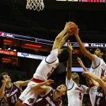 Jordan Nwora, Malik Williams, Anas Mahmoud, Louisville Basketball vs. Bellarmine by William Caudill, 11-7-2017, TheCrunchZone.com