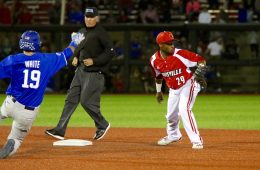 Devin Hairston Louisville Baseball vs. Kentucky 4-4-2017 Photo by William Caudill TheCrunchZone.com