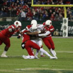 DeAngelo Brown, Josh Harvey-Clemons, Stacy Thomas Louisville vs. Texas A&M 2015 Music City Bowl 12-30-2015 Photo by William Caudill