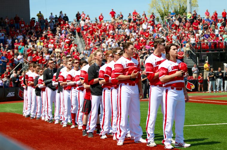 National Anthem Louisville Baseball vs. Wake Forest 4-9-2017 Photo by William Caudill TheCrunchZone.com
