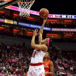 Arica Carter PINK OUT Louisville vs. Virginia 2-18-2016 Photo by William Caudill