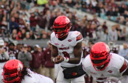Lamar Jackson Louisville vs. Mississippi State Gator Bowl 12-29-2017 Photo by William Caudill, TheCrunchZone.com