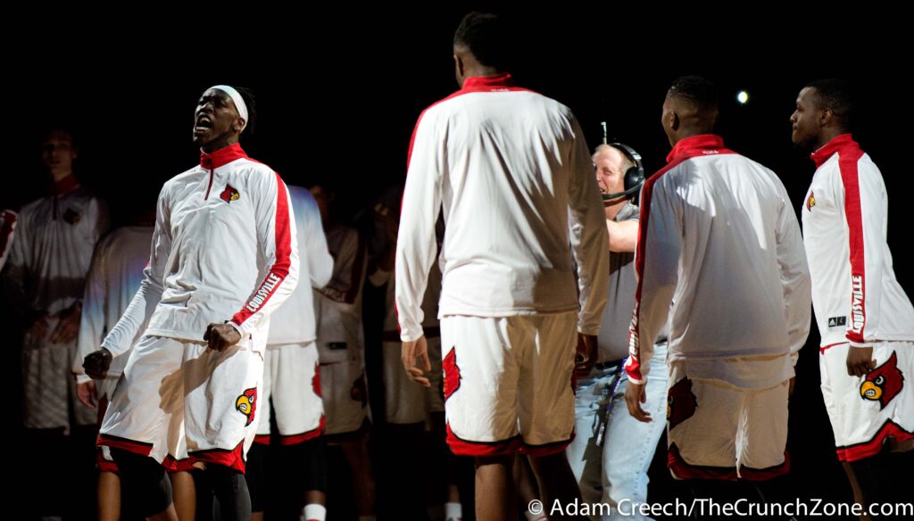 Starting Lineups, Montrezl Harrell Screams Louisville vs. Ohio State Basketball 12-2-2014 Photo By Adam Creech