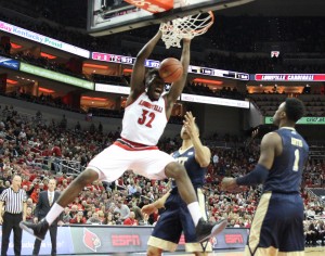 Chinanu Onuaku Louisville vs. Pittsburgh 1-14-2016 Photo by William Caudill