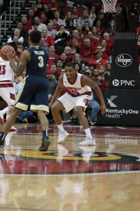 Donovan Mitchell Louisville vs. Pittsburgh 1-14-2016 Photo by William Caudill