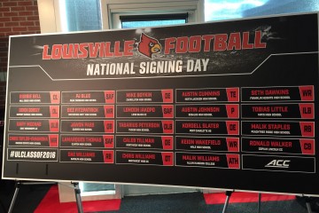 2016 National Signing Day Big Board Louisville Football 2-3-2016 Photo by Mark Blankenbaker