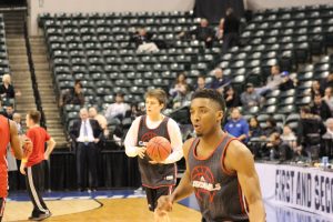 Donovan Mitchell Louisville Basketball Open Practice NCAA 1st Round 3-16-2017 Photo by Mark Blankenbaker