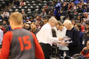 Kenny Klein, Jim Nantz, Bill Raftery Louisville Basketball Open Practice NCAA 1st Round 3-16-2017 Photo by Mark Blankenbaker