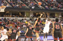 Deng Adel Louisville vs. Michigan Banker's Life Field House Indianapolis NCAA 1st Round 3-19-2017 Photo by Mark Blankenbaker