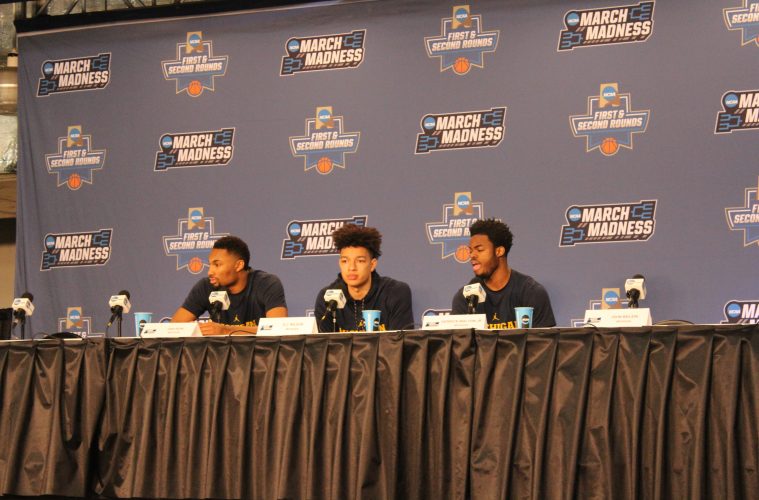 Pre-Game Interviews Louisville vs. Michigan Banker's Life Field House Indianapolis NCAA 1st Round 3-18-2017 Photo by Mark Blankenbaker