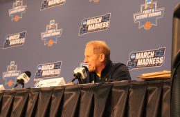 John Beilein Pre-Game Interviews Louisville vs. Michigan Banker's Life Field House Indianapolis NCAA 1st Round 3-18-2017 Photo by Mark Blankenbaker