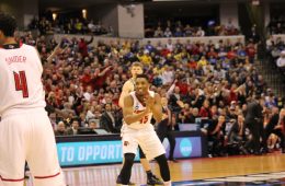 Donovan Mitchell Louisville vs. Michigan Banker's Life Field House Indianapolis NCAA 2nd Round 3-19-2017 Photo by Mark Blankenbaker