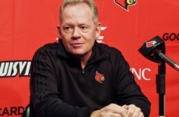 Bobby Petrino, Pre-Louisville Football vs. Boston College 10-9-2017 Photo by Cindy Rice Shelton, TheCrunchZone.com