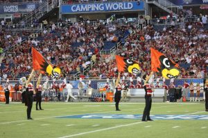 Band, Cardinal Flags Louisville vs. Alabama 51-14, 9-1-2018. Photo by Ashley Satterfield, TheCrunchZone.com