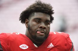 Mekhi Becton Louisville vs. Wake Forest 10-27-2018 Photo by Austin Sullivan TheCrunchZone.com