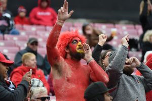 Gary the Redbird Louisville vs. Wake Forest 10-27-2018 Photo by Austin Sullivan TheCrunchZone.com
