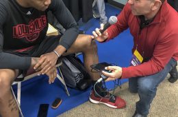 Drew Deener, VJ King Louisville vs. Minnesota 3-20-2019 Photo by Mark Blankenbaker, TheCrunchZone.com