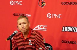 Scott Satterfield Louisville Football Fall Camp 8-3-2019. Photo by Tom Farmer, TheCrunchZone.com